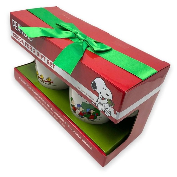 Peanuts Snoopy Woodstock Collector's 2 Cocoa Mugs Holiday Christmas Gift Set - Picture 3 of 4